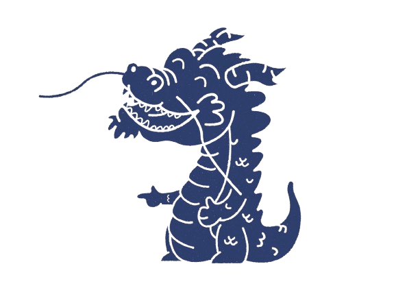 Maskot naga KYYO menunjuk ke arah CTA