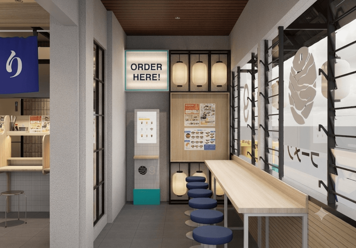Self-order counter di pintu masuk KYYO Ramen